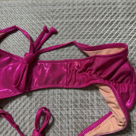 Doll Hot Pink Shimmery Bikini Bottom Swimwear Size Small - Picture 4 of 10